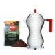 Moka Pulcina Induction 3 cups with coffee as gift