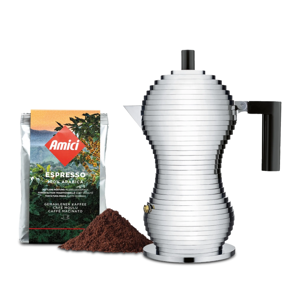 Moka Pulcina 3 Tassen mit geschenktem Kaffee Ihrer Wahl