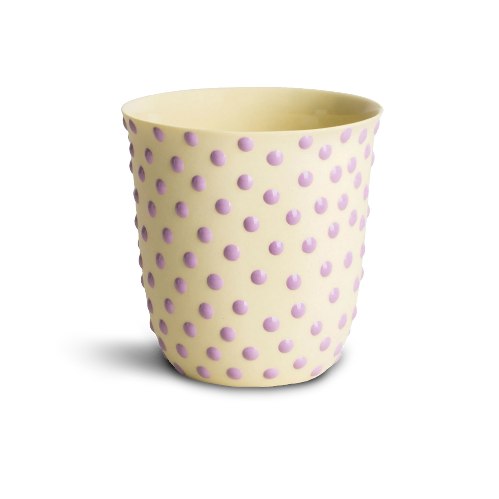 Tasse Gong gelb lila